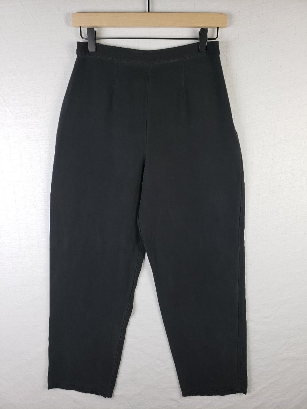 CITRON Santa Monica 100% Silk Trousers Pants Black size S Relaxed Fit Lagenlook
